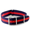 Bracelet nylon NATO Bleu/Rouge