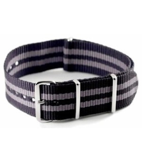 Bracelet nylon NATO Noir/Gris