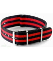 Bracelet nylon NATO Noir/Rouge