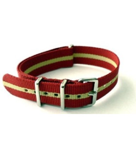 Bracelet nylon NATO Rouge/Sable