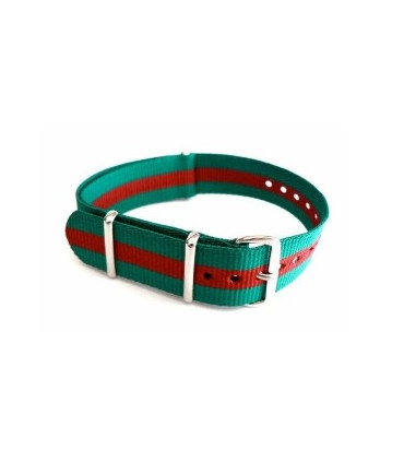Bracelet nylon NATO Vert/Rouge