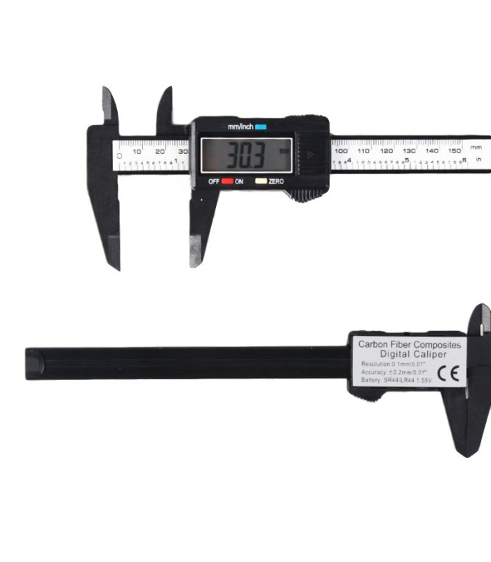 Digital Caliper 150 mm / 0.01 mm in Carbon Fiber Composite