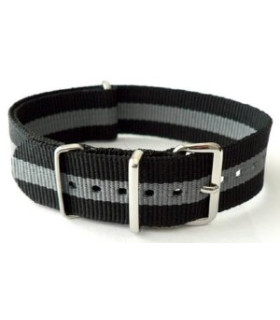 Bracelet nylon NATO Noir/Gris