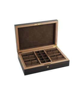 Elie Bleu - "Classic" box in ebony for 8 watches and 20 cufflinks