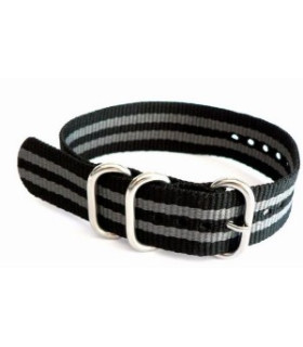 Bracelet nylon NATO ZULU Noir/Gris