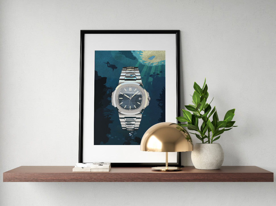Watchoniste X MisterChrono tirage d'art - 50 shades of blue - 60x80