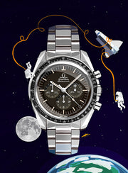 Watchoniste X MisterChrono tirage d'art - moonwatch - 60x80