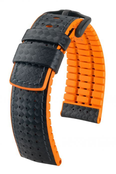 Ayrton Hirsch Watch Strap Black/Orange