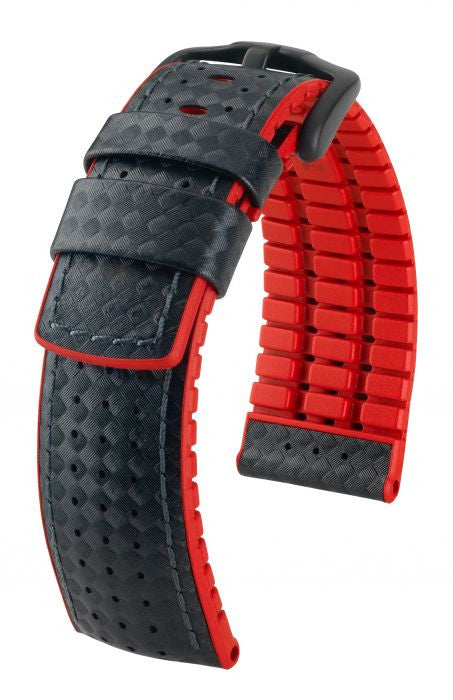 Ayrton Hirsch Watch Strap Black/Red