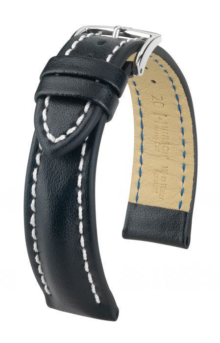Heavy Calf Hirsch Watch Strap Black