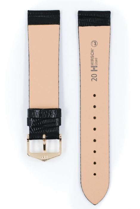 Lizard Hirsch Watch Strap Black