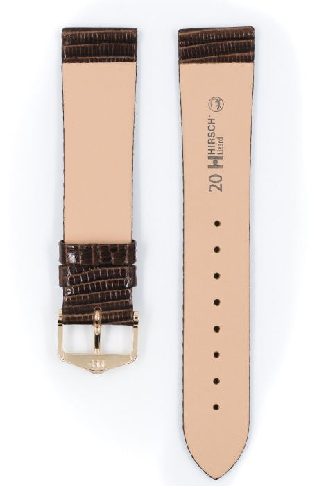 Lizard Hirsch Watch Strap Brown