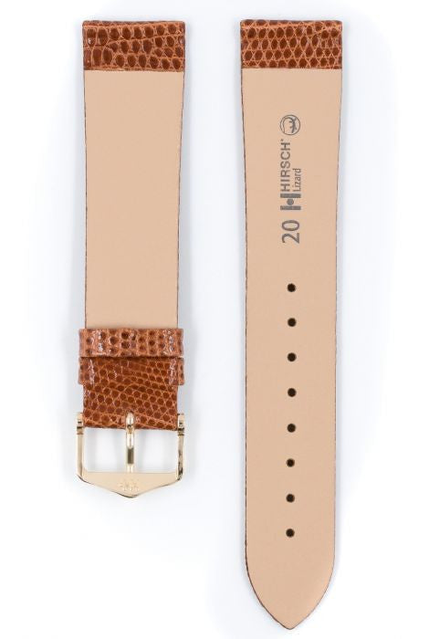 Lizard Hirsch Watch Strap Golden Brown