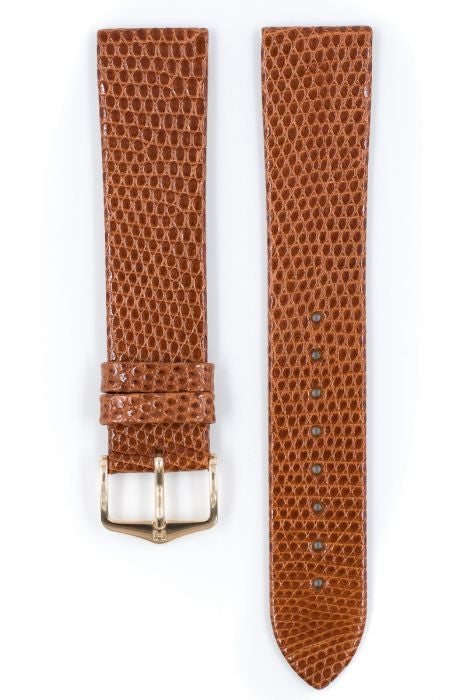 Lizard Hirsch Watch Strap Golden Brown
