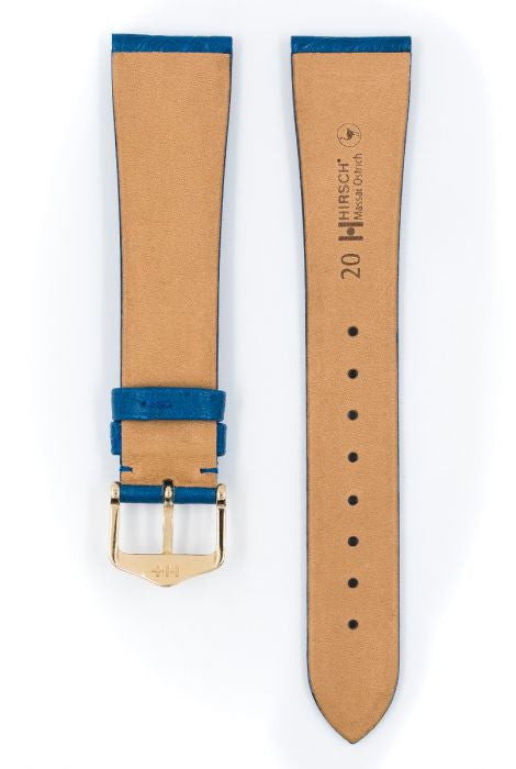 Massai Ostrich Hirsch watch strap Blue