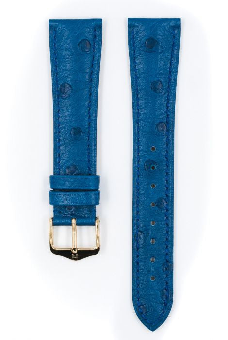 Massai Ostrich Hirsch watch strap Blue