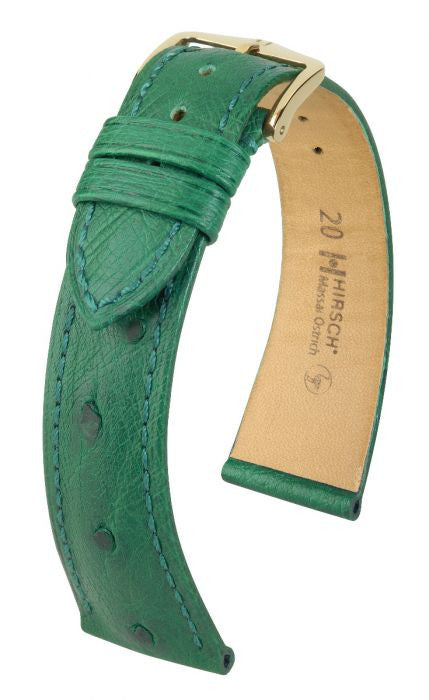 Massai Ostrich Hirsch watch strap Green