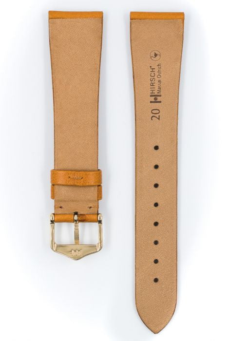 Massai Ostrich Hirsch watch strap Honey