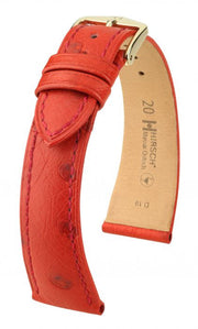 Massai Ostrich Hirsch watch strap Red