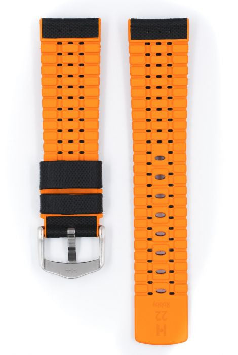 Watch strap Robby Hirsch Black/Orange