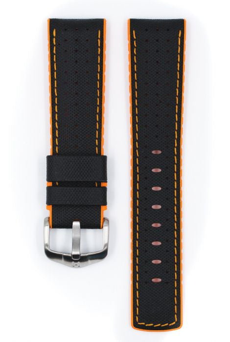 Watch strap Robby Hirsch Black/Orange