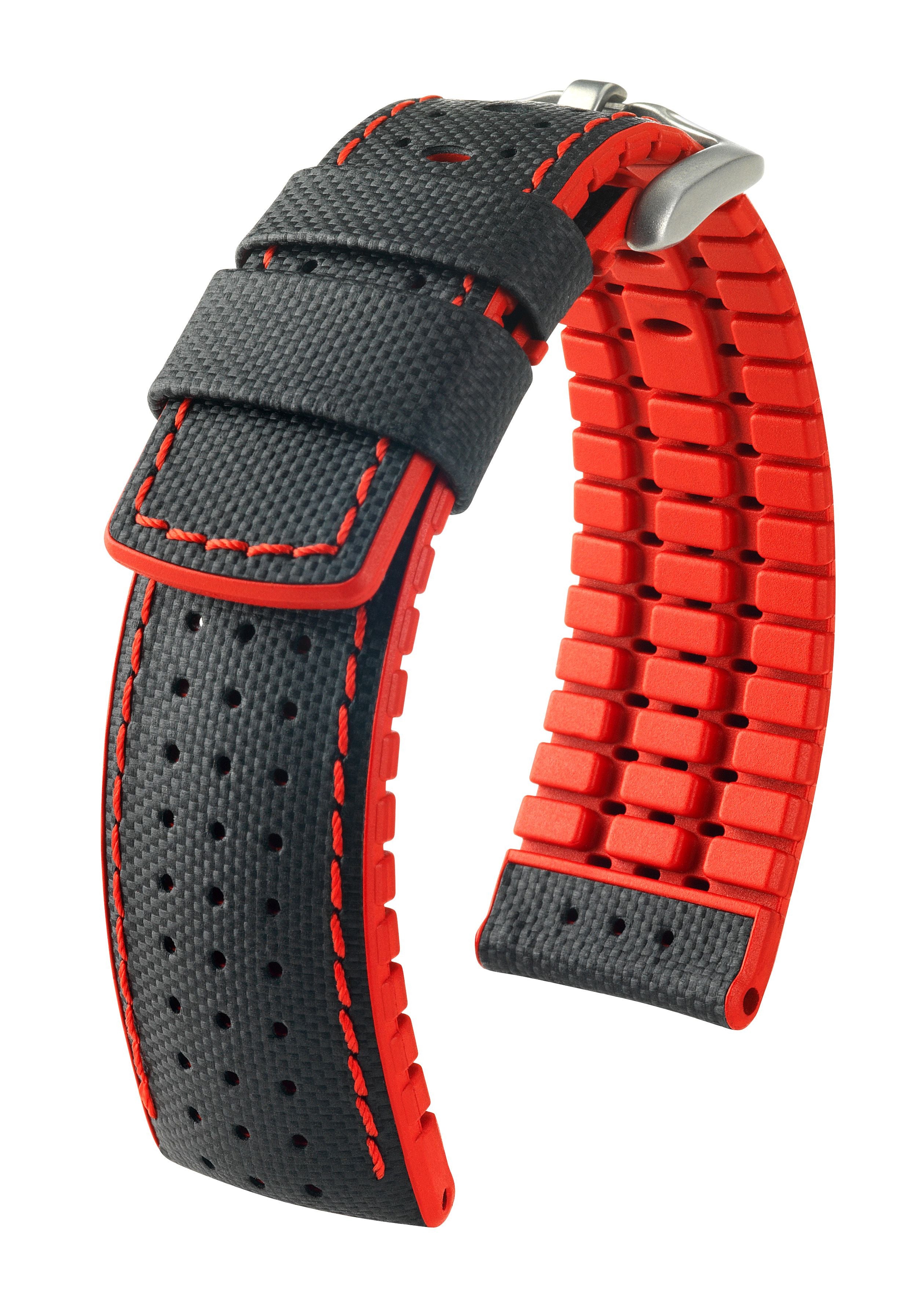 Watch strap Robby Hirsch Black/Red