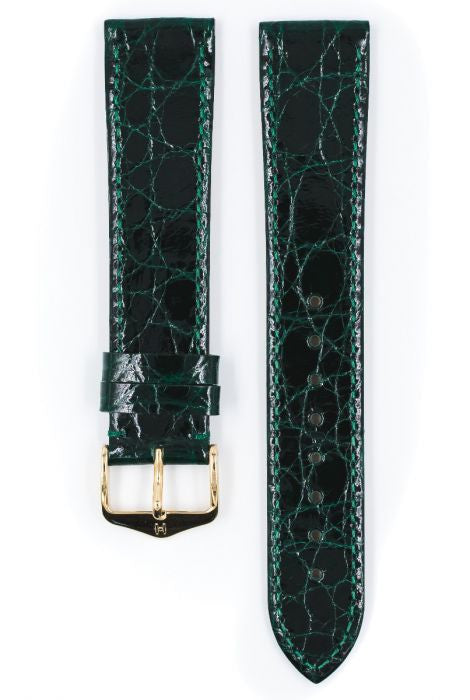 Genuine Croco Hirsch Watch Strap Green