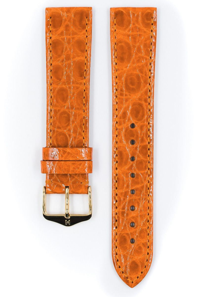 Genuine Croco Hirsch Watch Strap Orange
