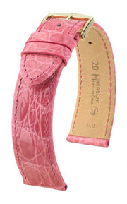 Genuine Croco Hirsch Watch Strap Pink