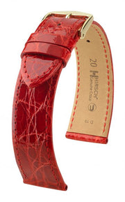 Genuine Croco Hirsch Watch Strap Red