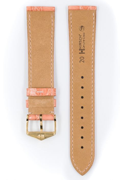 Genuine Croco Hirsch Watch Strap Rose