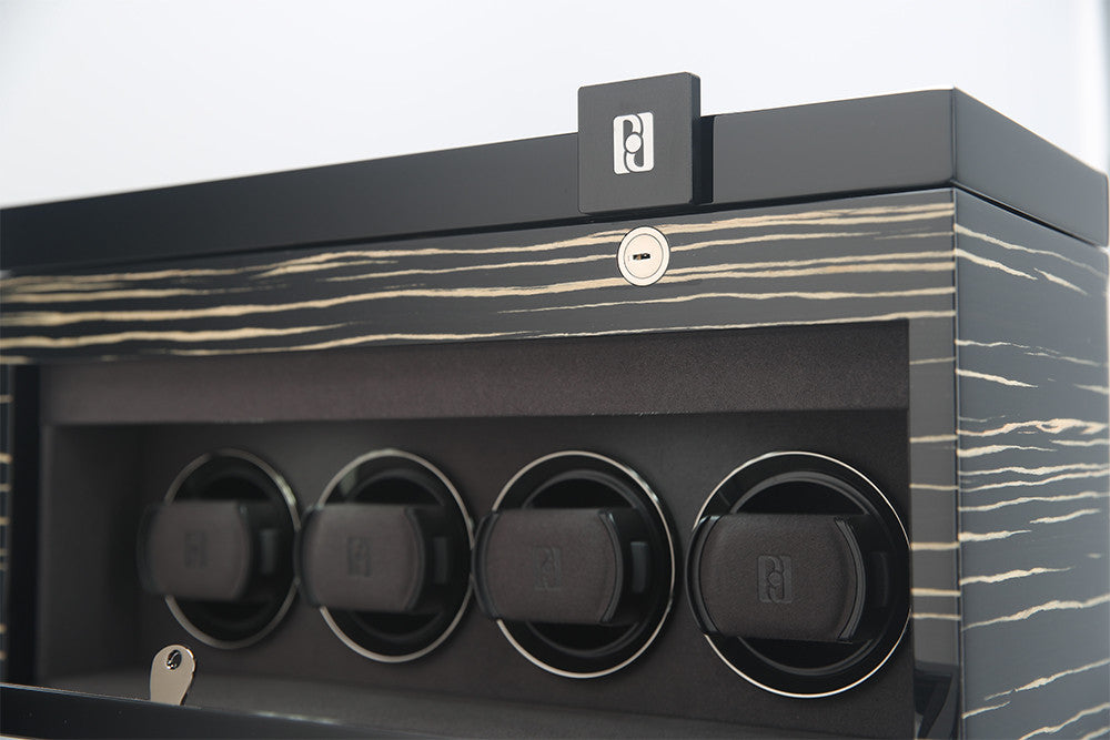 Paul Design - Modèle Gentleman 4+6 remontoir pour 4 montres et compartiment pour 6 montres