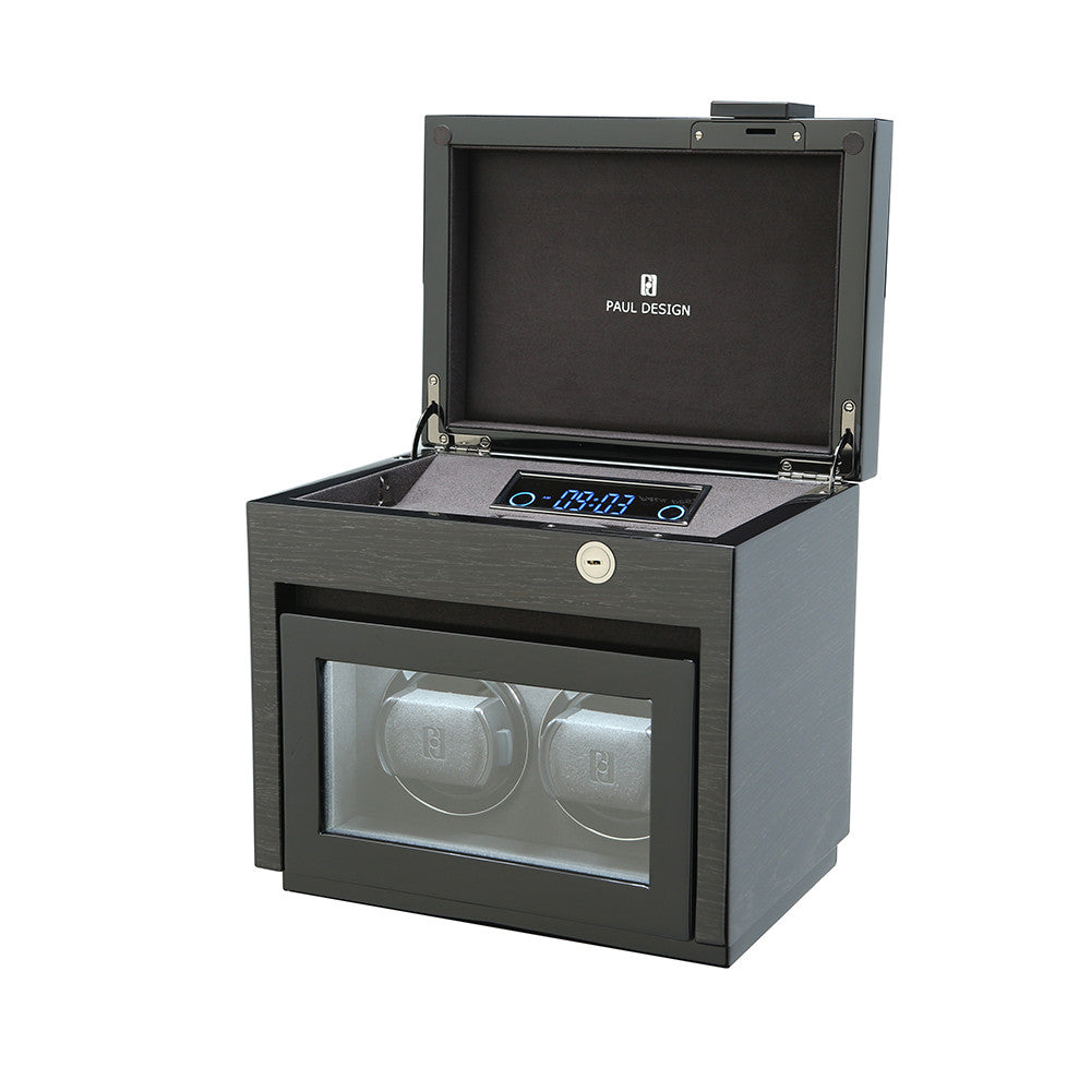 Paul Design - Modèle Gentleman 2+3 remontoir plus compartiment pour 3 montres.