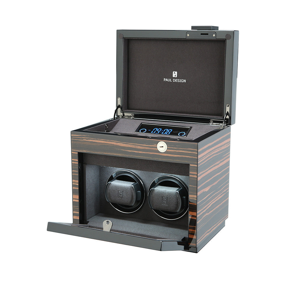 Paul Design - Modèle Gentleman 2+3 remontoir plus compartiment pour 3 montres.