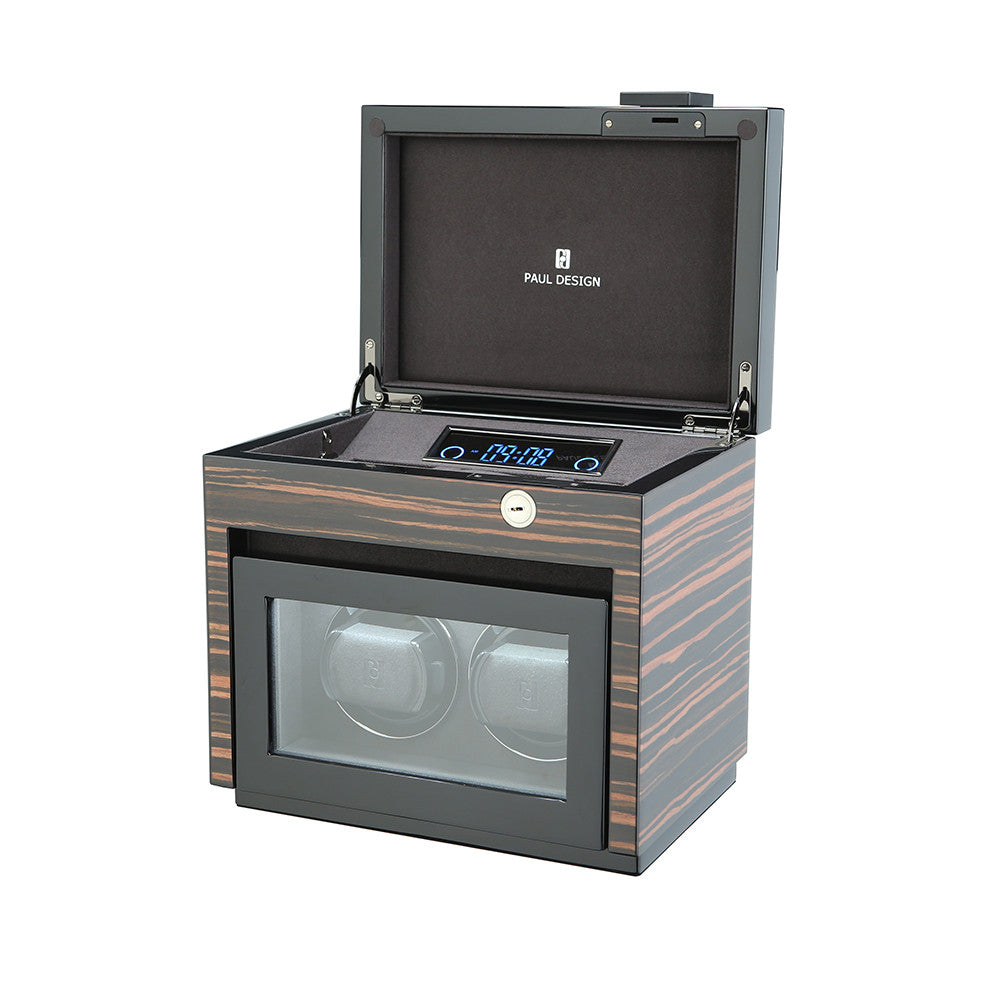 Paul Design - Modèle Gentleman 2+3 remontoir plus compartiment pour 3 montres.