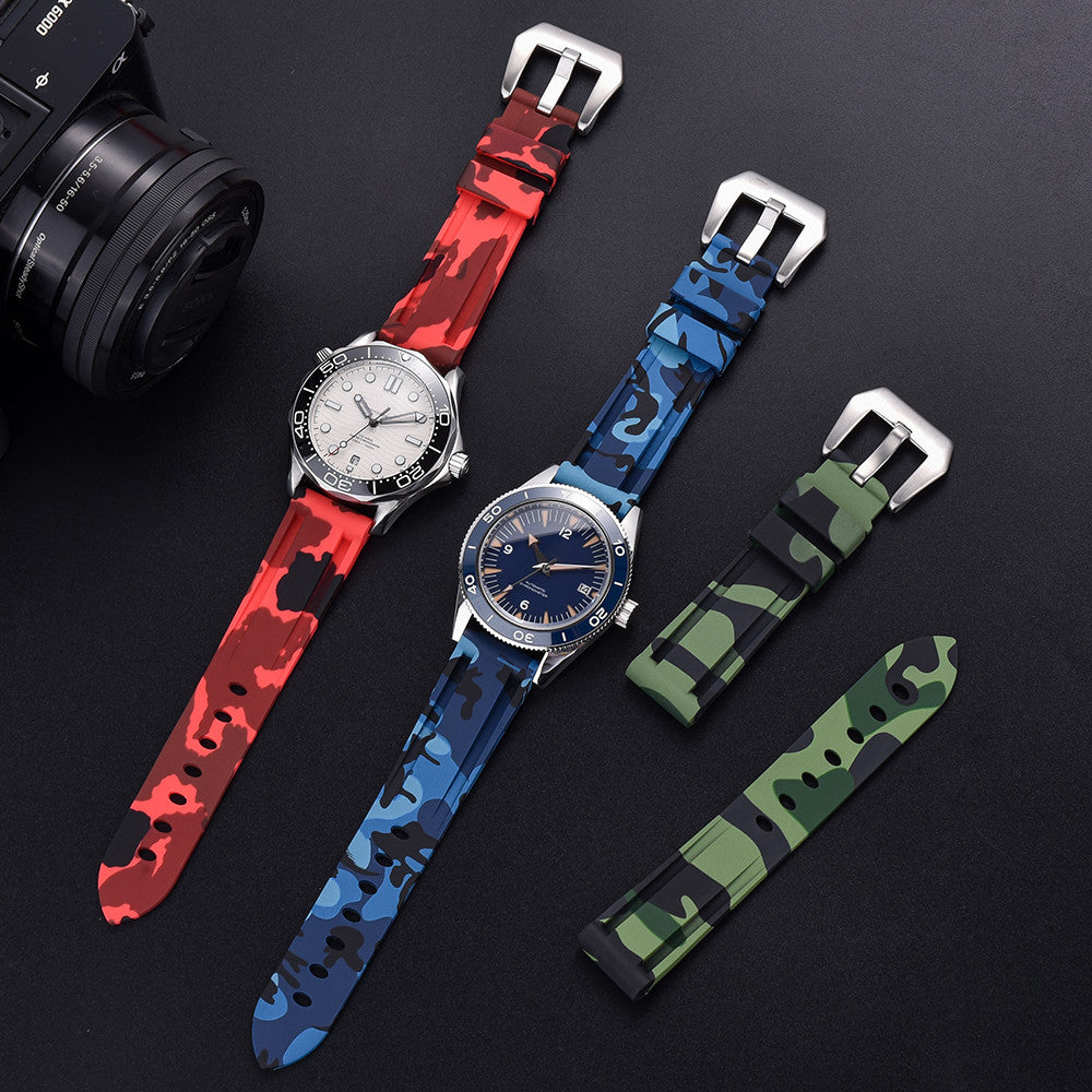 Bracelet KronoKeeper Camouflage Caoutchouc - Bleu