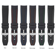 Bracelet caoutchouc texturé pour Omega MoonSwatch - -  noir/ bleu