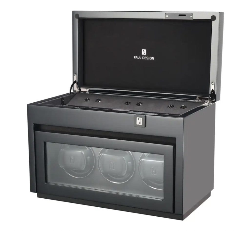 Paul Design - Modèle Gentleman 3+5 remontoir plus compartiment pour 5 montres.