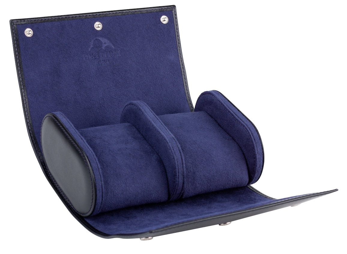 Phase De Lune Leather travel case for 2 watches
