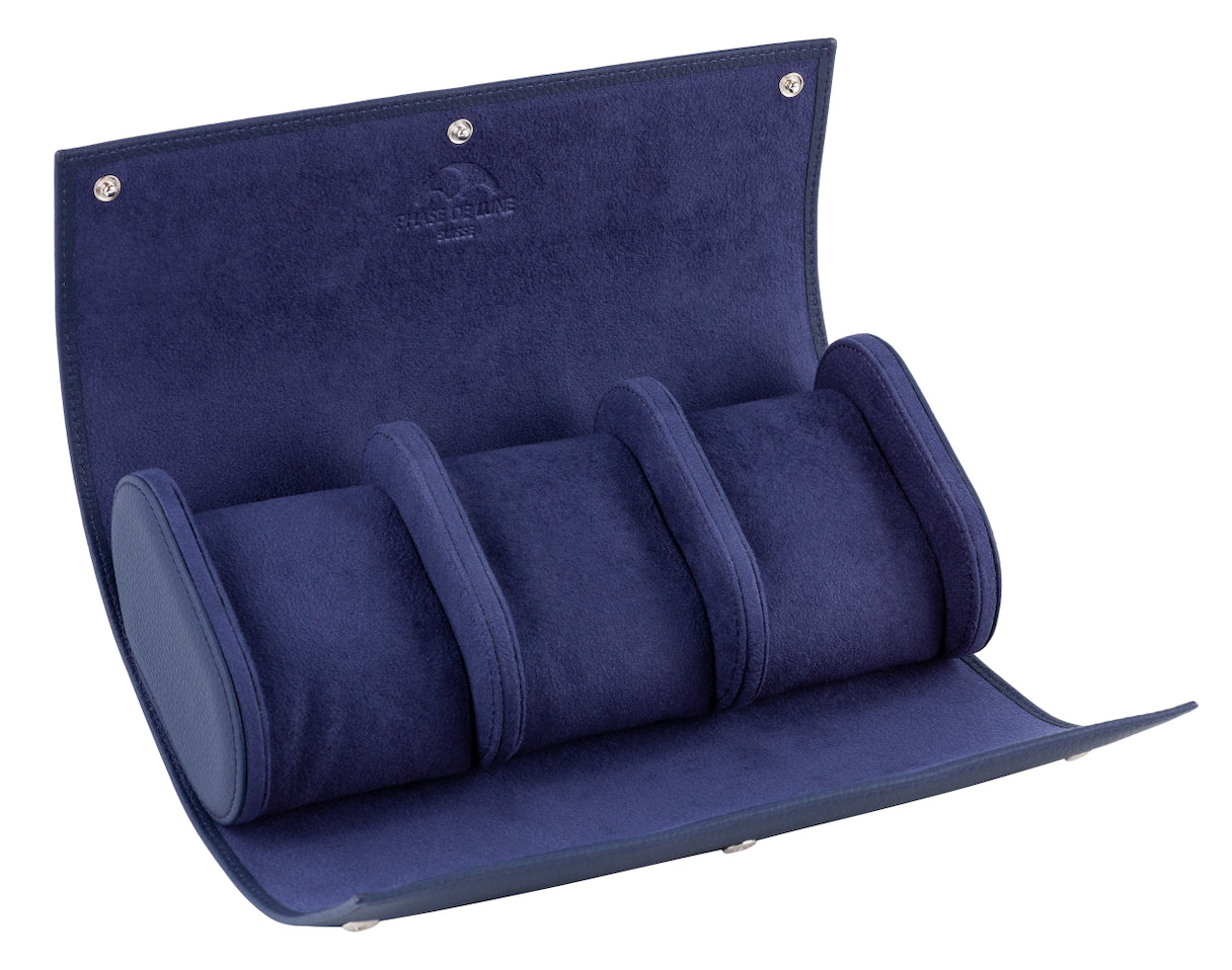 Phase De Lune Leather travel case for 3 watches