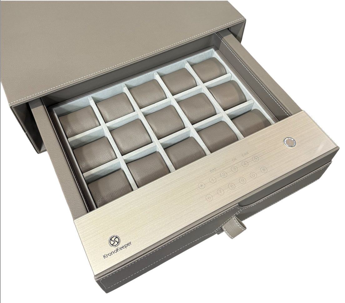 KronoKeeper drawer safe for 15 watches - vegan leather