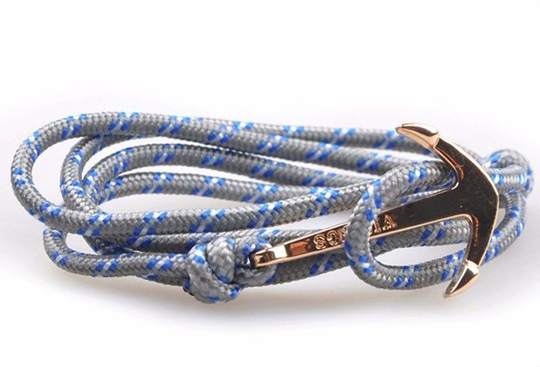 Bracelet ancre marine dorée