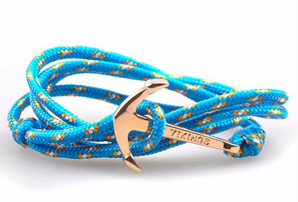 Bracelet ancre marine dorée