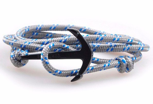 Bracelet ancre marine PVD noir