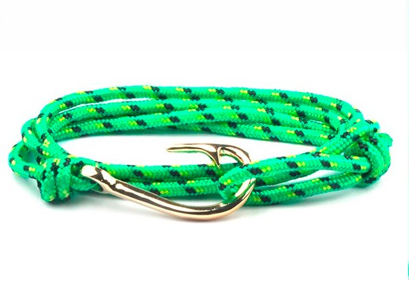 Bracelet hameçon doré Vikings 