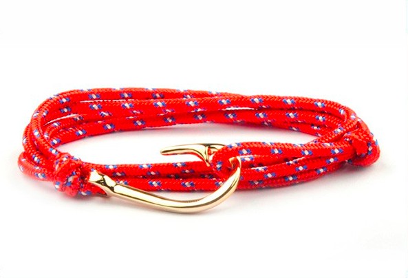 Bracelet hameçon doré Vikings 