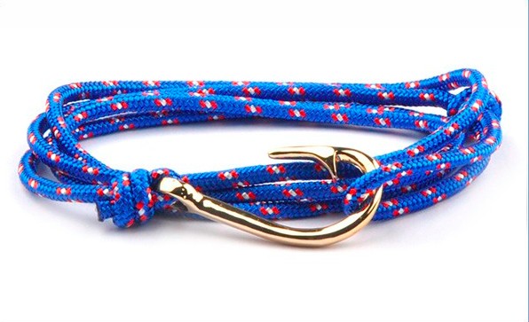 Bracelet hameçon doré Vikings 