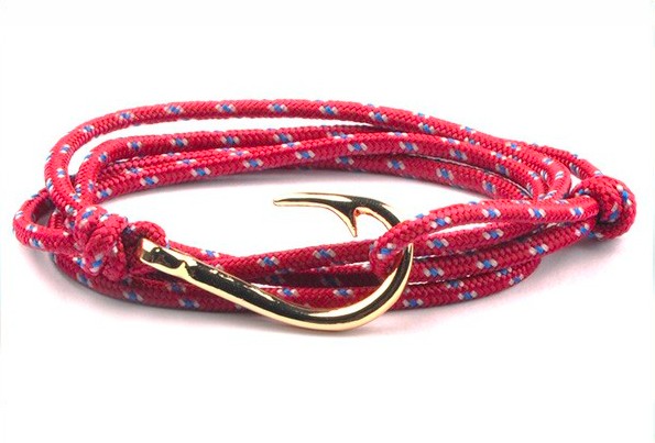 Bracelet hameçon doré Vikings 