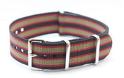 Bracelet nylon NATO Noir/Rouge/Khaki