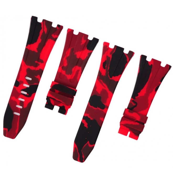 Horus Bracelet Camouflage Rubber pour Audemars Piguet 42mm rouge